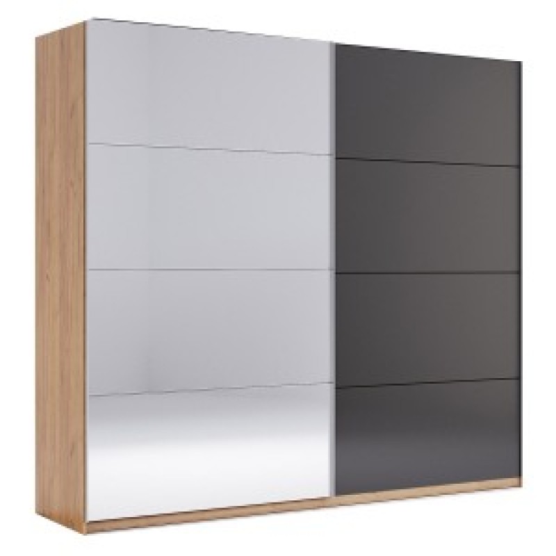 ЛУНА  шкаф купе 150/210 с зеркалом лава матовый MiroMark